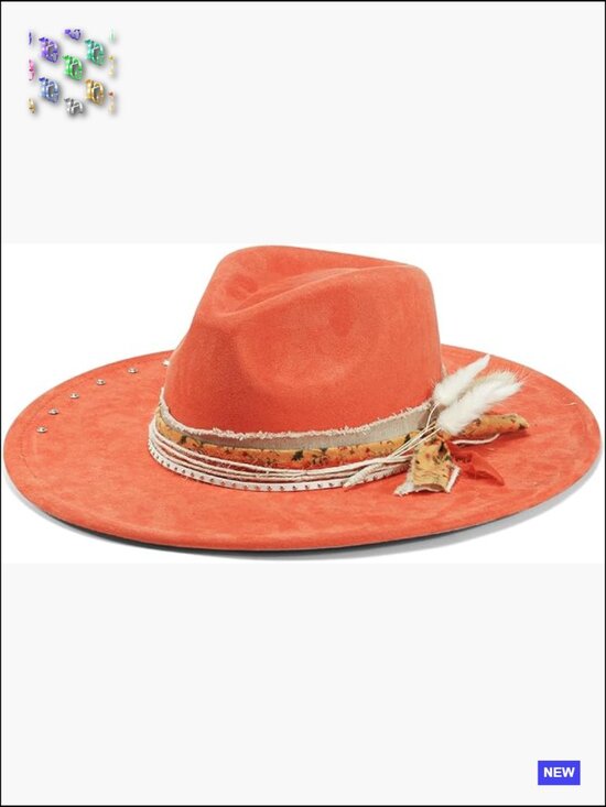 Wide Brim Fedora Hat Felt Panama Dress Up Unisex Western Boho Retro Handmade main image 7
